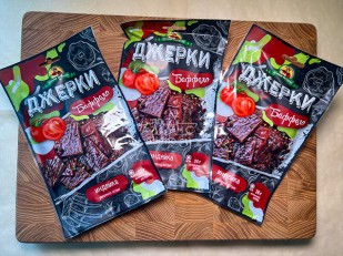 Кукурузные шарики со вкусом краба: Джерки из индейки 
